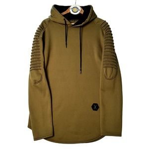 Two Panel Sleeve Pullover Hoodies Green and Grey